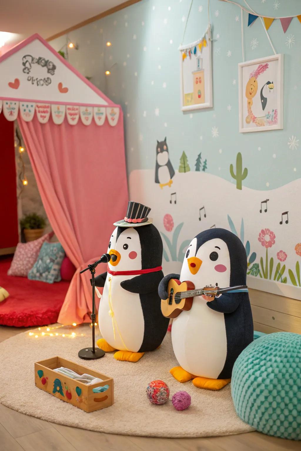 Unleash creativity with these plastic spoon penguin puppets.