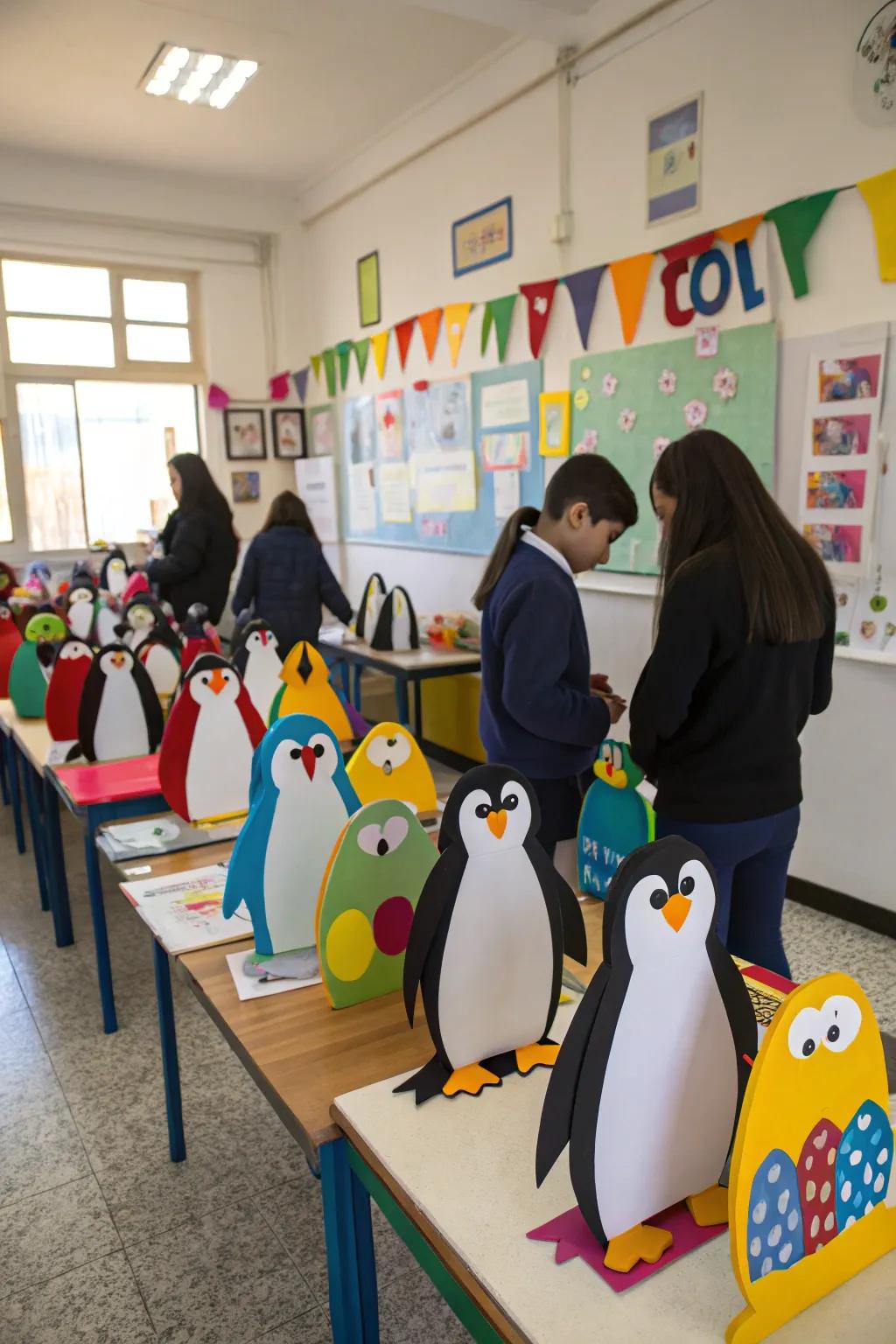 Combine education and creativity with penguin shape art projects.