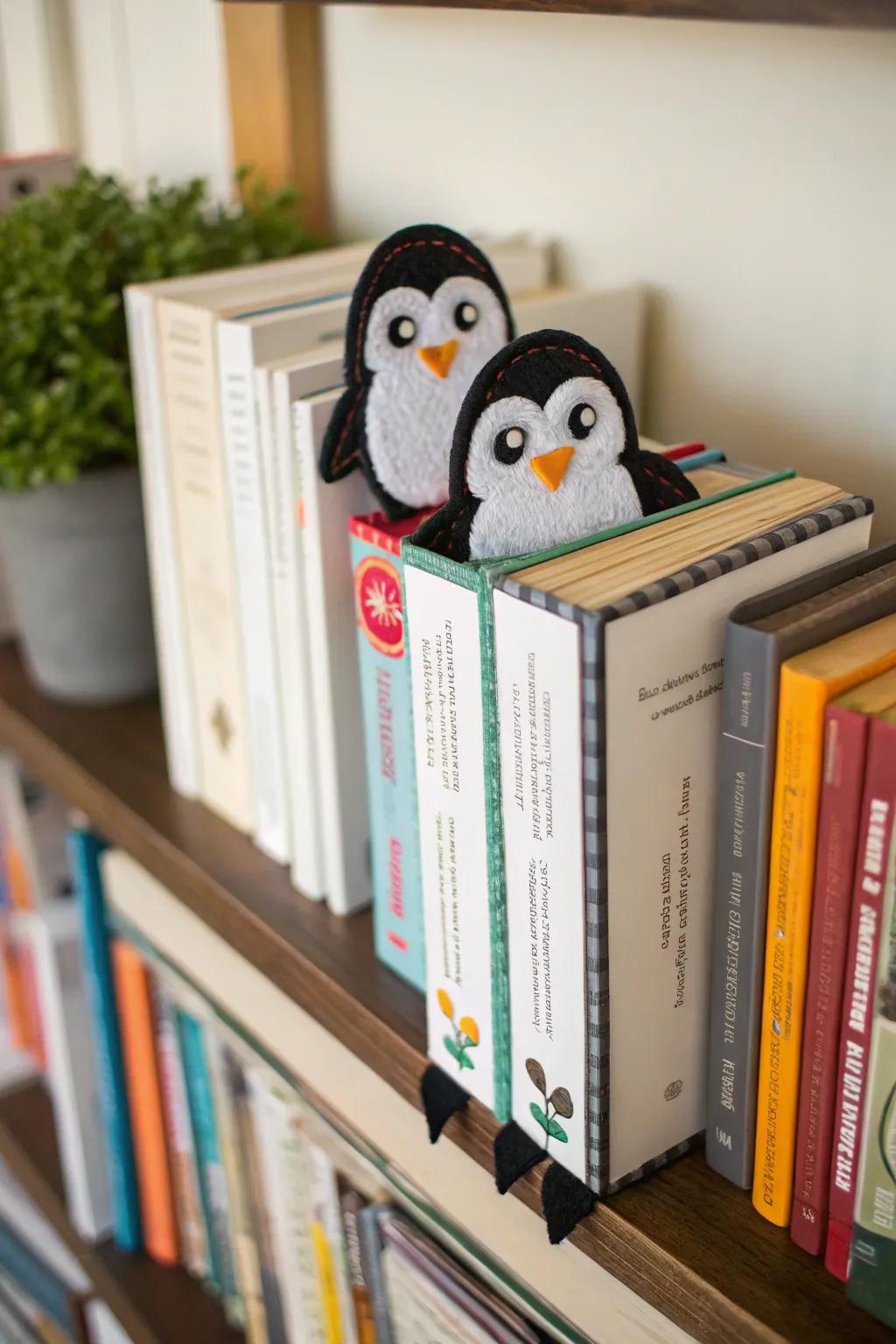 Keep your page with these delightful penguin bookmarks.