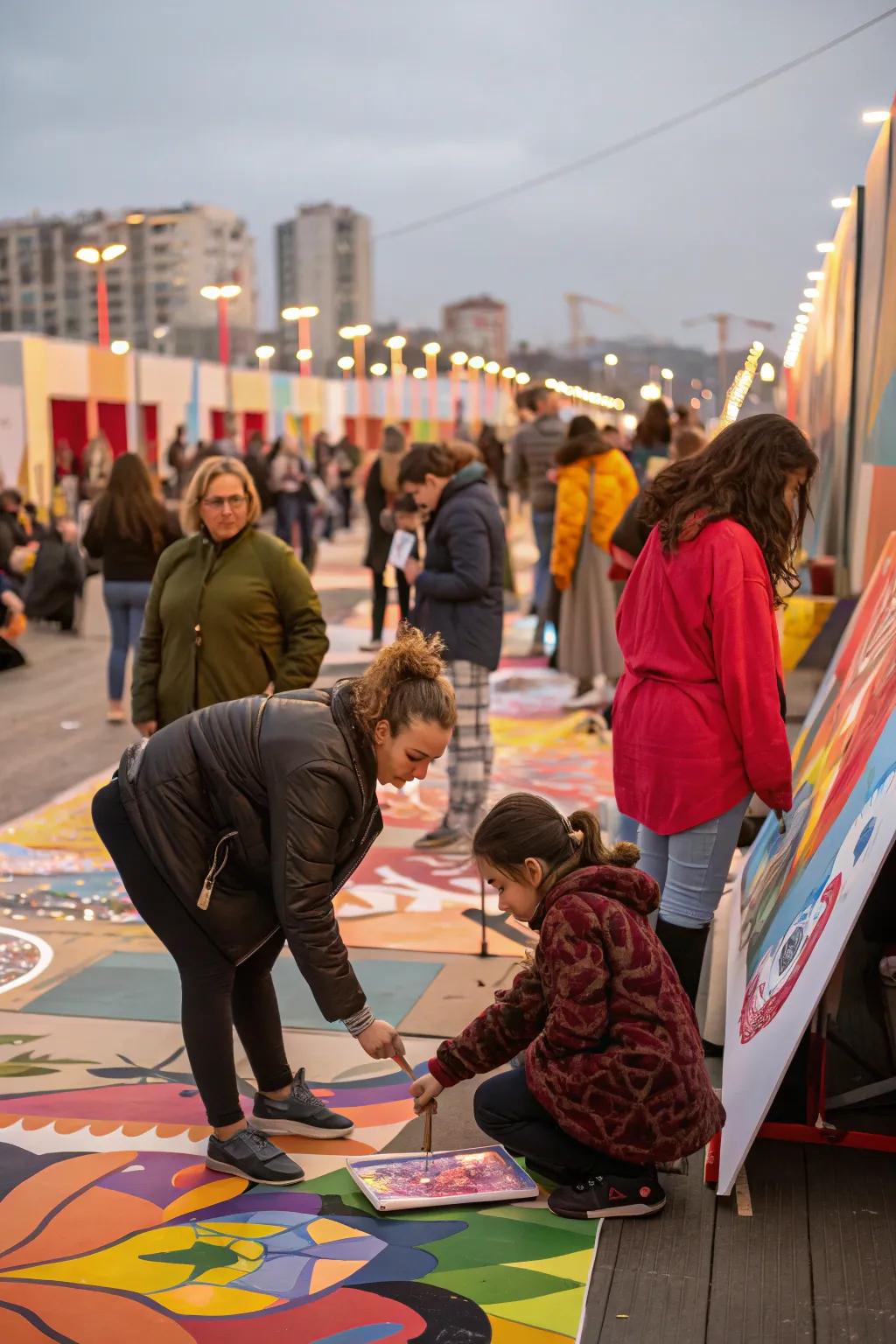 Foster community spirit with live art projects.