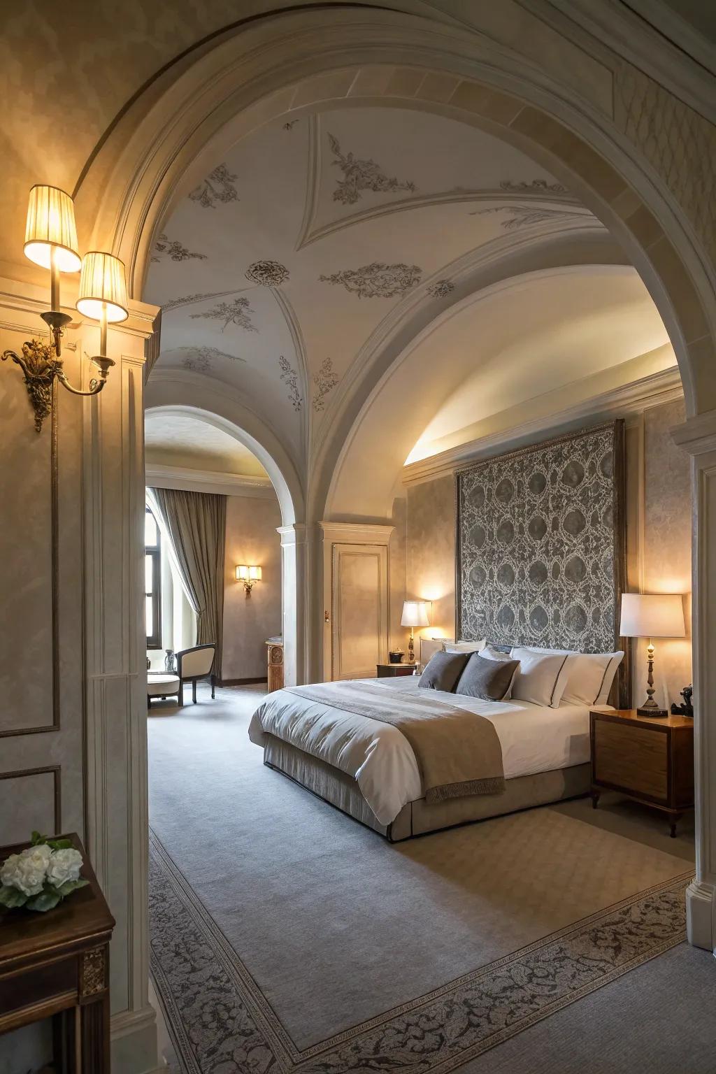 Architectural accents bring charm and depth to bedrooms.