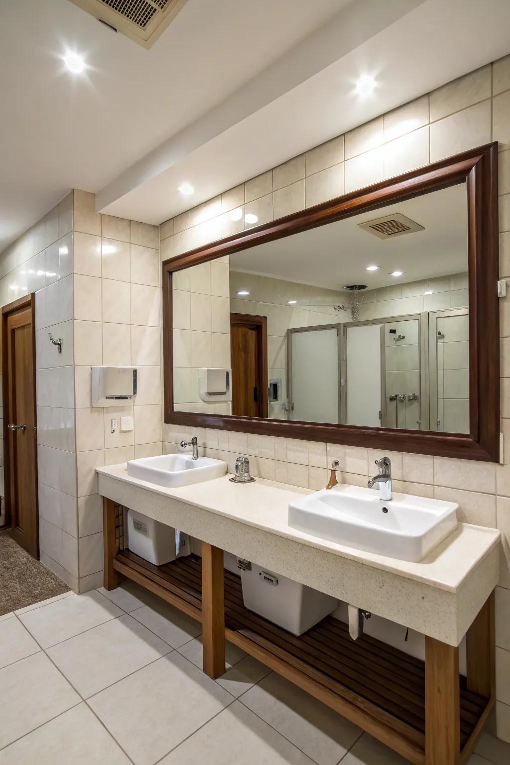 Functional and stylish dual sink vanity.