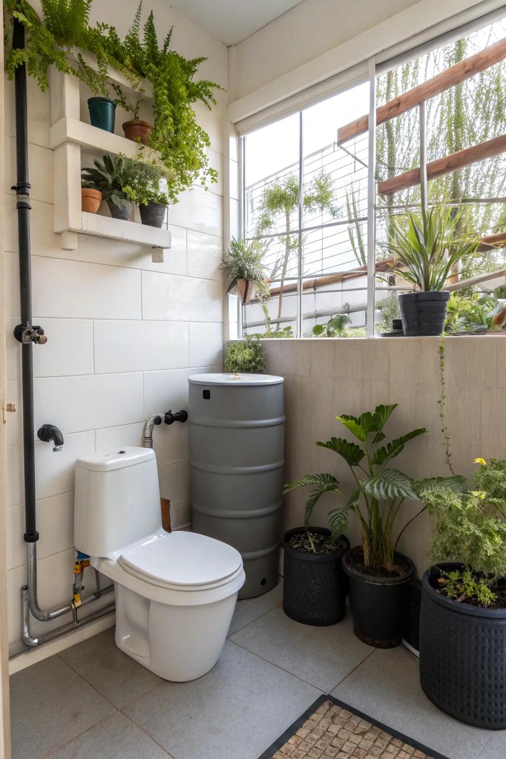 Eco-friendly bathroom fixtures promoting sustainability.