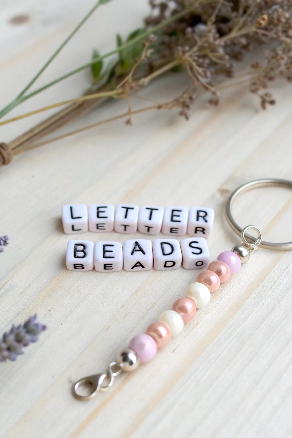 Personalized beaded keychains combining simplicity and meaning.