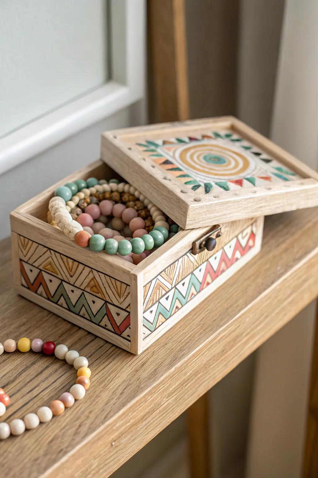 Decorative beaded boxes that combine function and artistry.