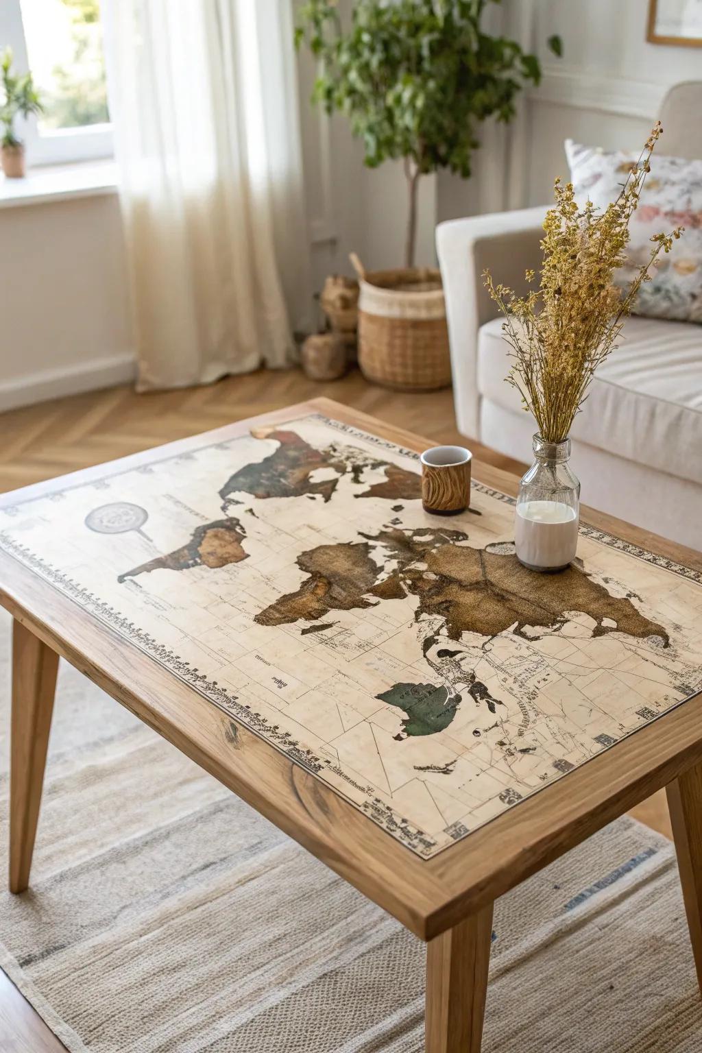 Turn your table into a stunning focal point with creative decoupage.