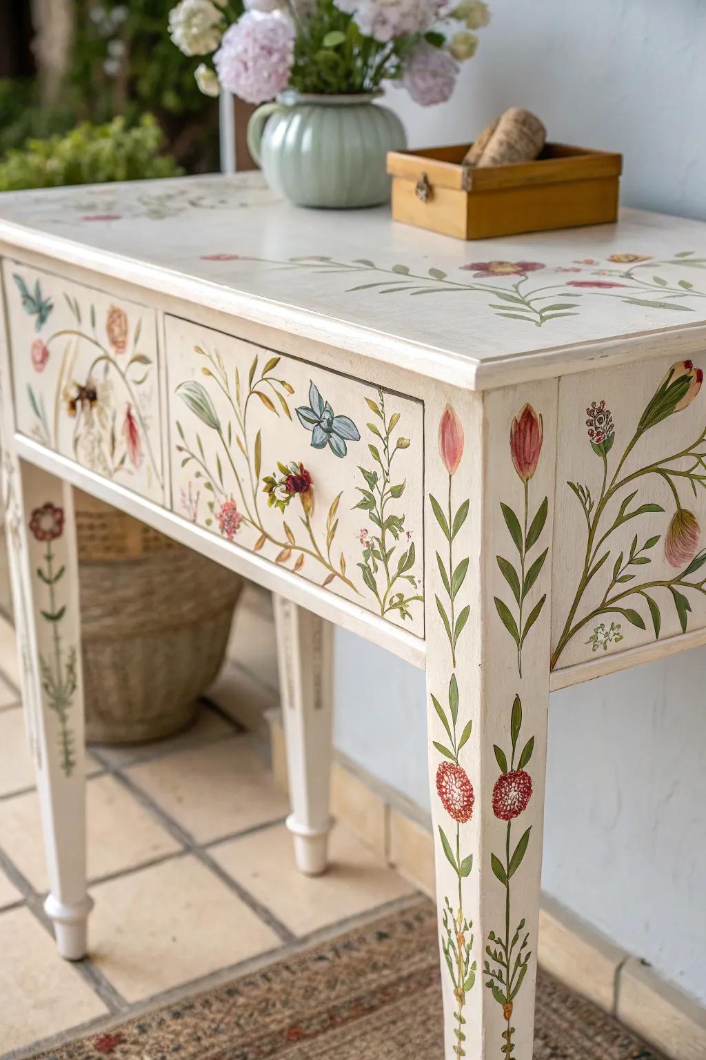 Bring the freshness of a garden indoors with floral table art.