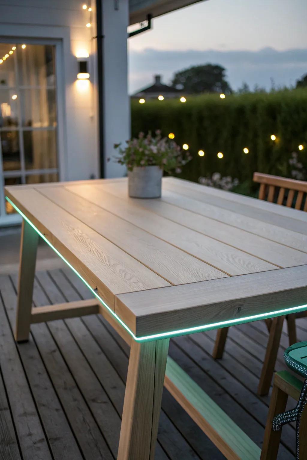 Add a magical glow to your patio table with glow-in-the-dark paint.
