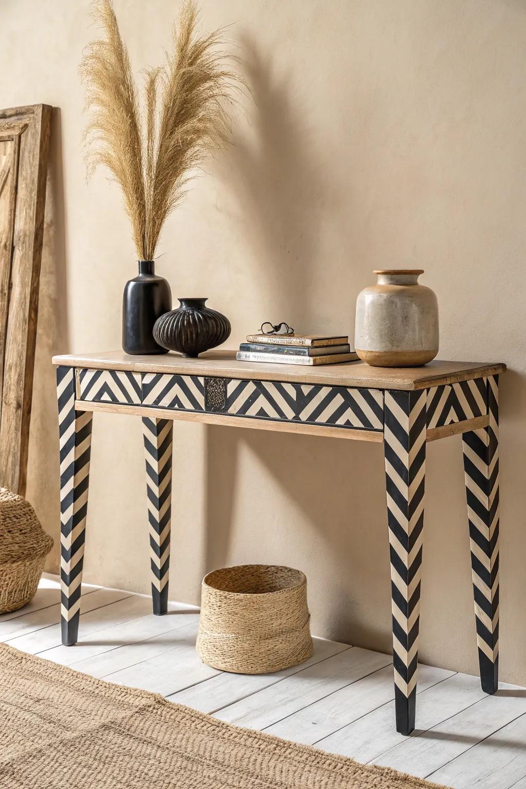 Add bold, Parisian-inspired stripes for a sophisticated touch.