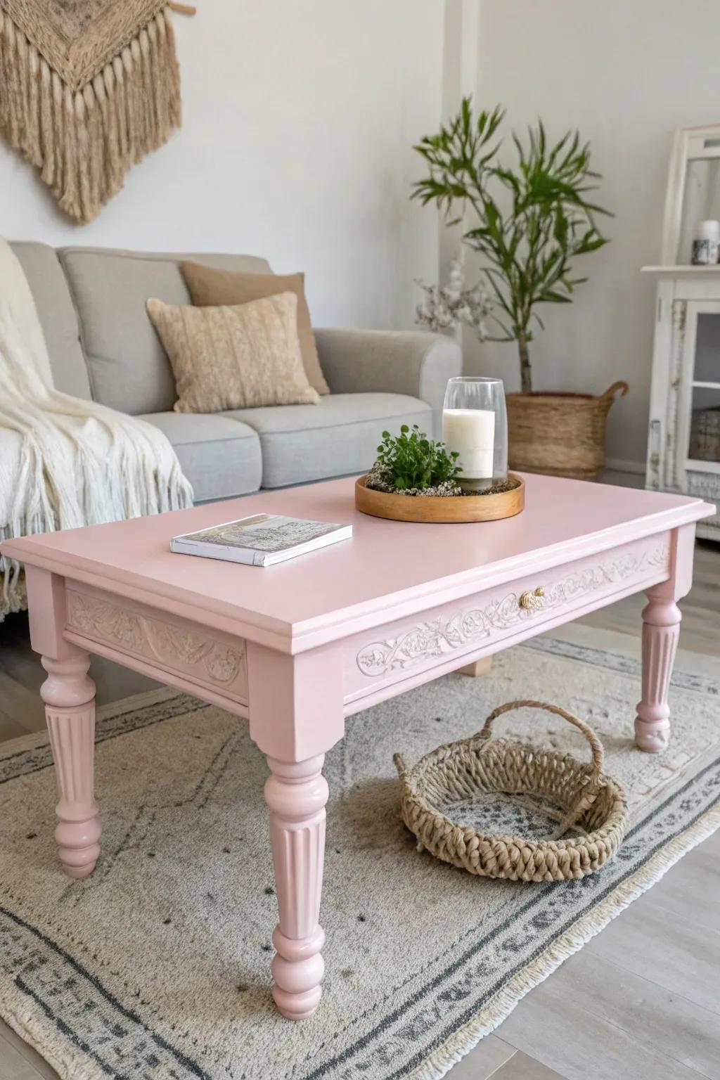 Create a calming ambiance with pastel-painted furniture.