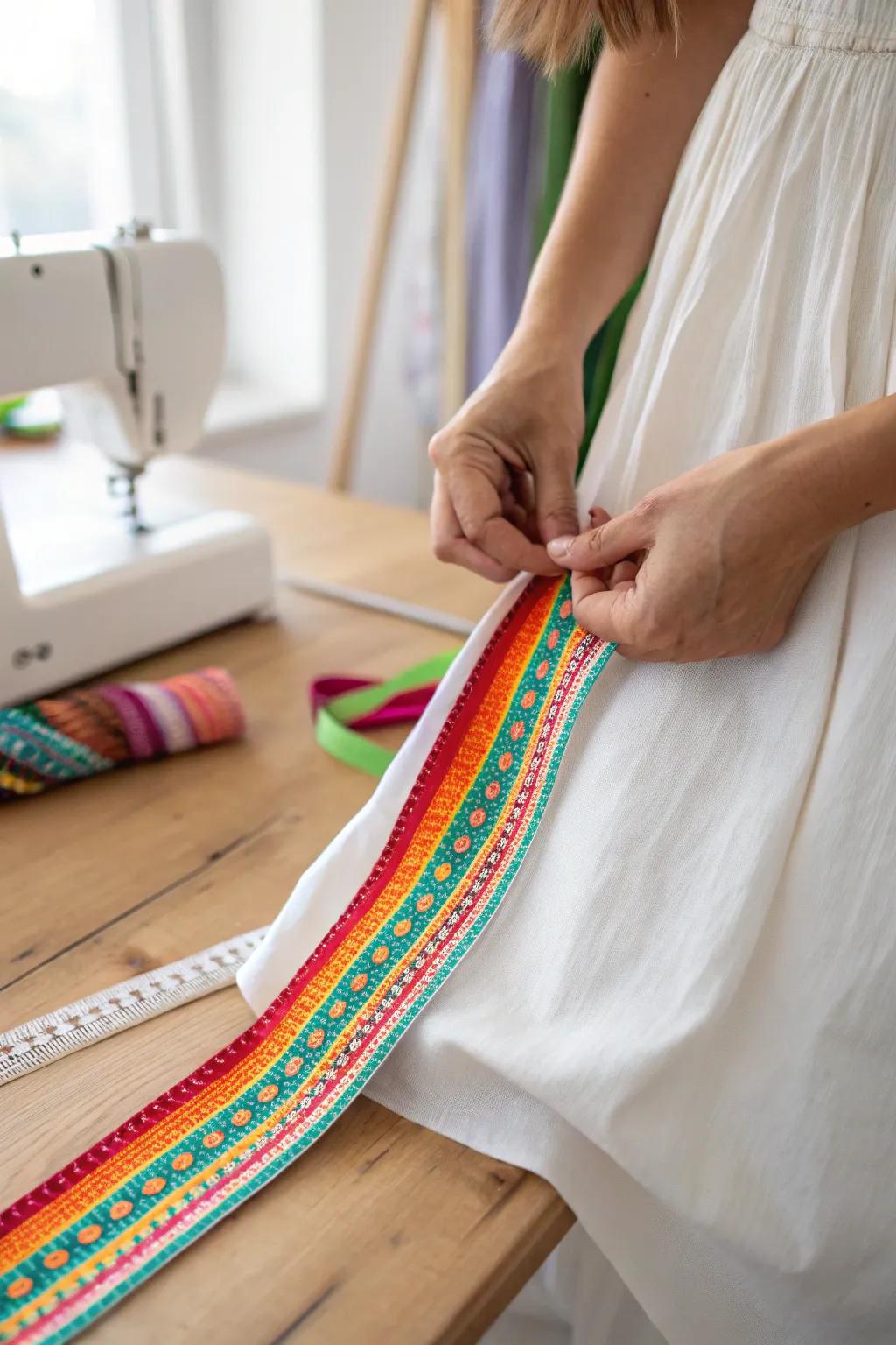 Add a pop of color to your hem for a fresh, artistic update.