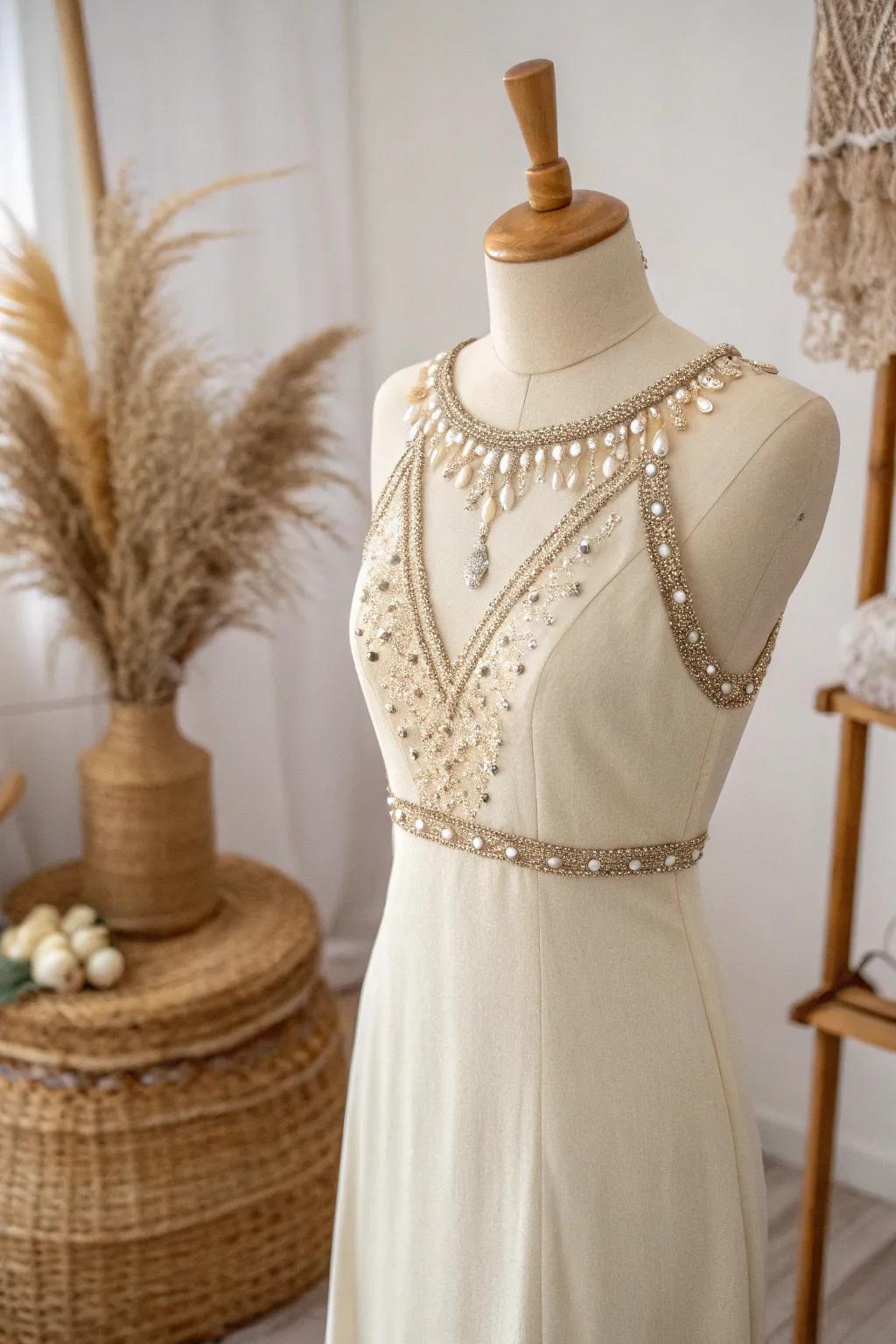 Add sparkle and texture with beads and sequins for a glamorous upgrade.