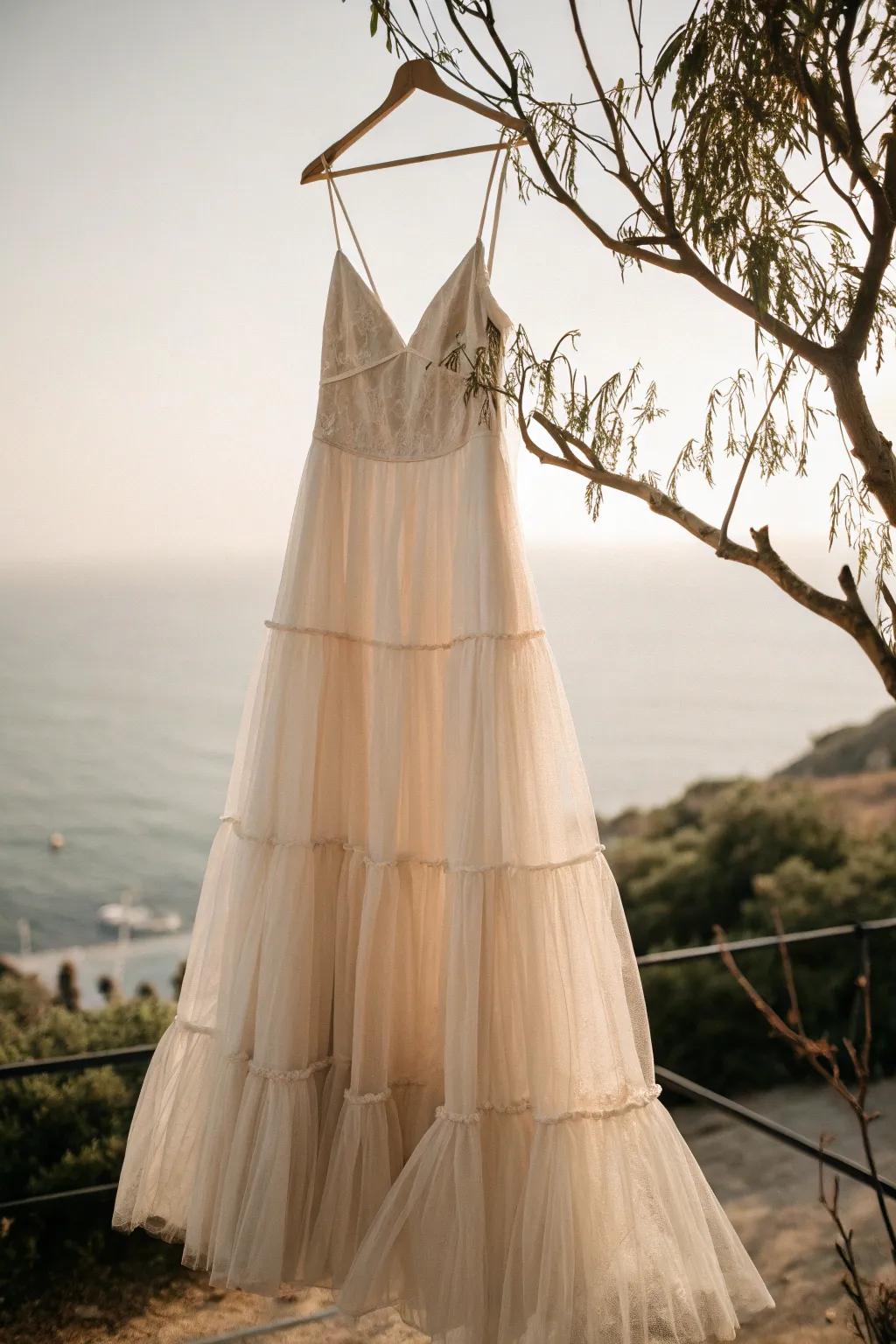 Add layers of tulle for a dreamy, voluminous dress effect.