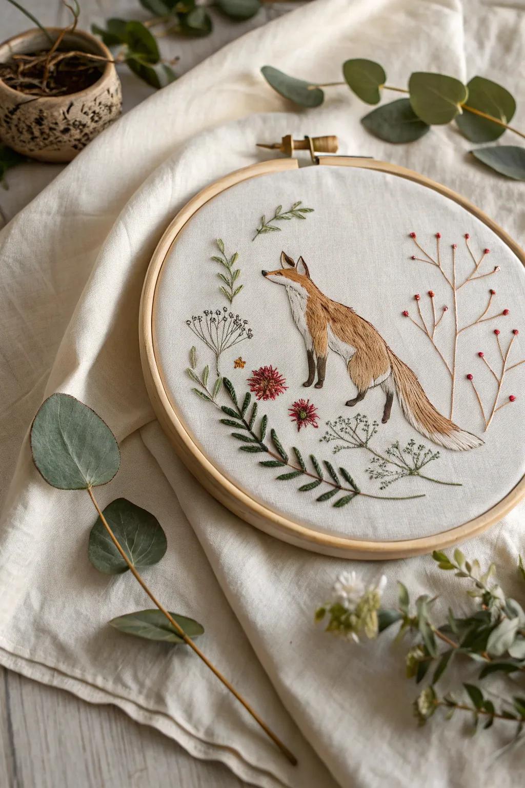 Celebrate the animal kingdom with charming embroidered creatures that enliven your decor.