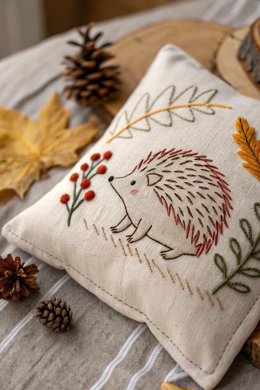 Add a whimsical touch to your crafts with adorable hedgehog embroidery designs.