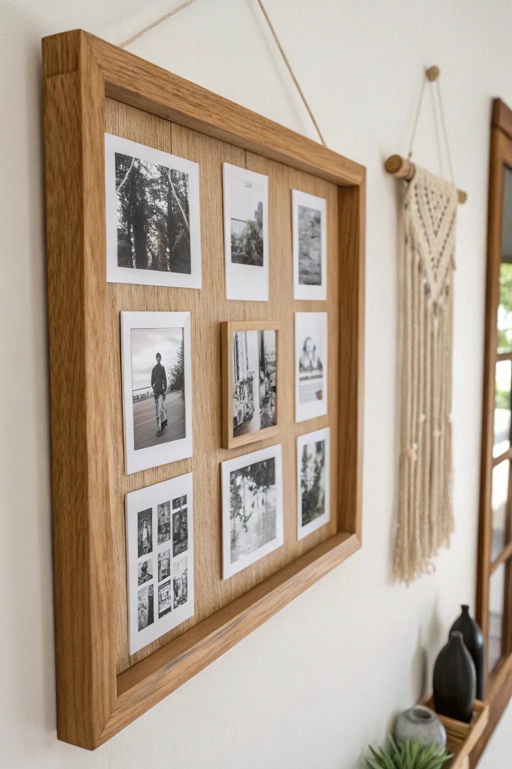 A Scandinavian-inspired photo collage frame that beautifully displays treasured memories.