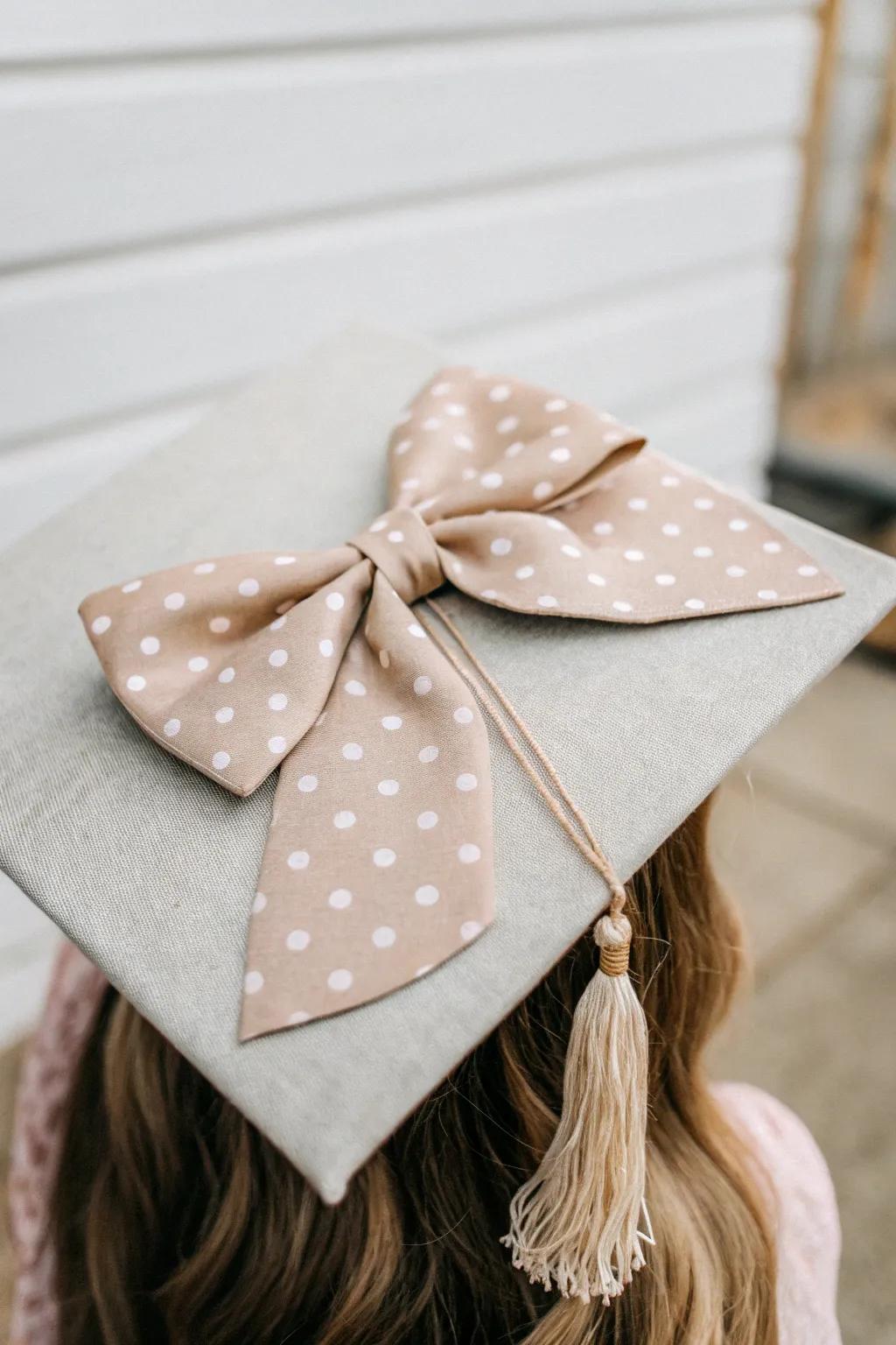 Add a touch of whimsy with a charming bow on your graduation cap.