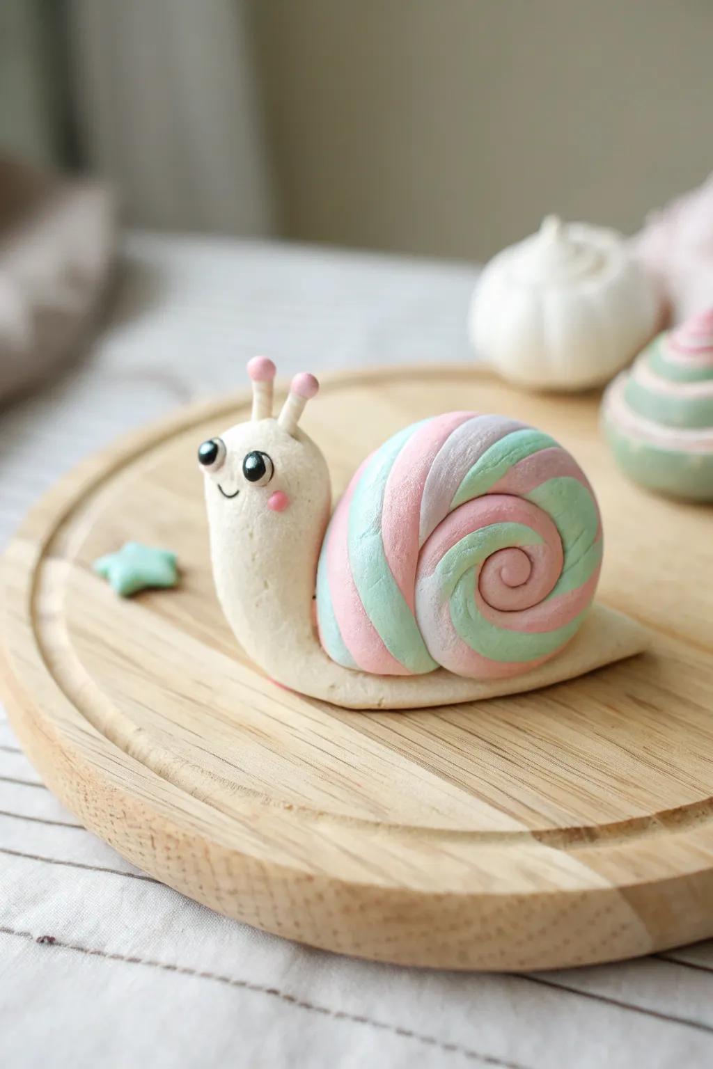 Celebrate simplicity with this quirky kawaii snail, blending creativity and minimalism beautifully.