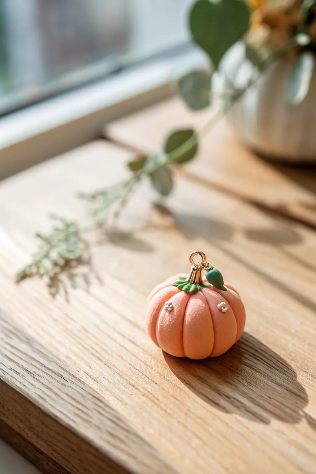 Celebrate the seasons with this charming kawaii clay pumpkin, perfect for adding handcrafted warmth to your space.