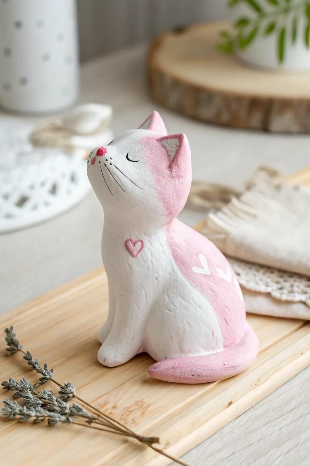 Fall in love with these kawaii clay cats, blending minimalism with playful charm.