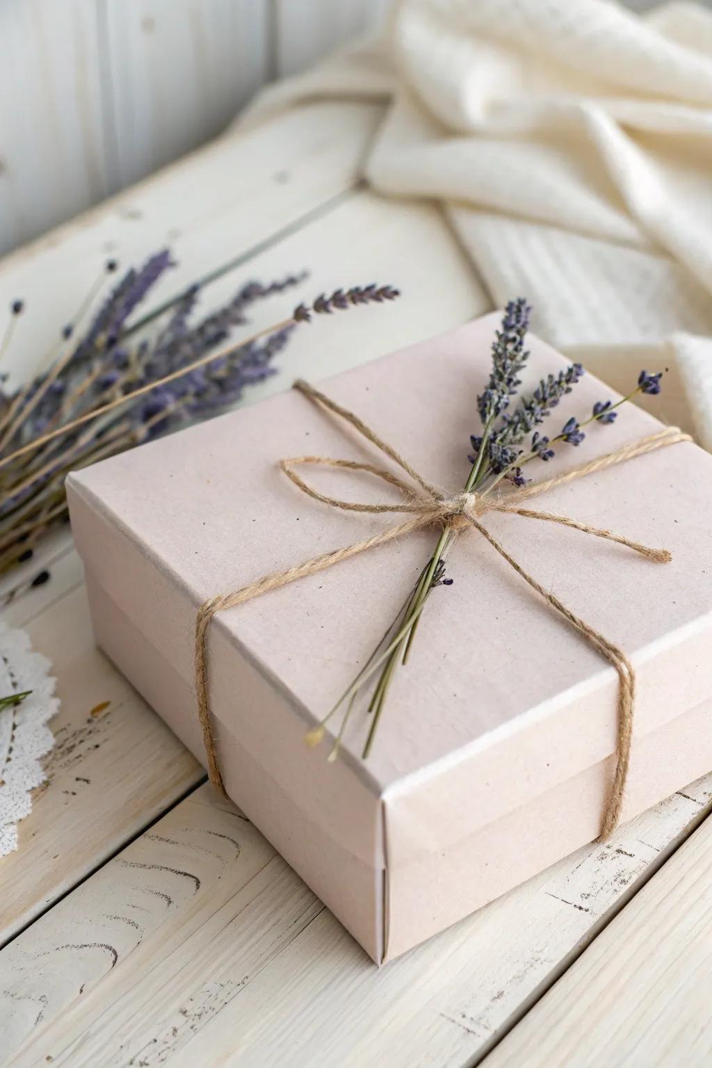 Elegant minimalist box design featuring muted tones and simple accents