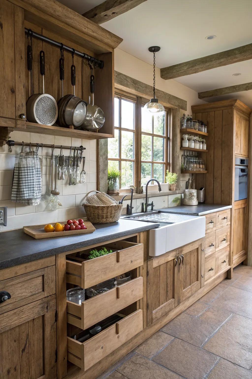 Smart storage solutions keep kitchens tidy and efficient.