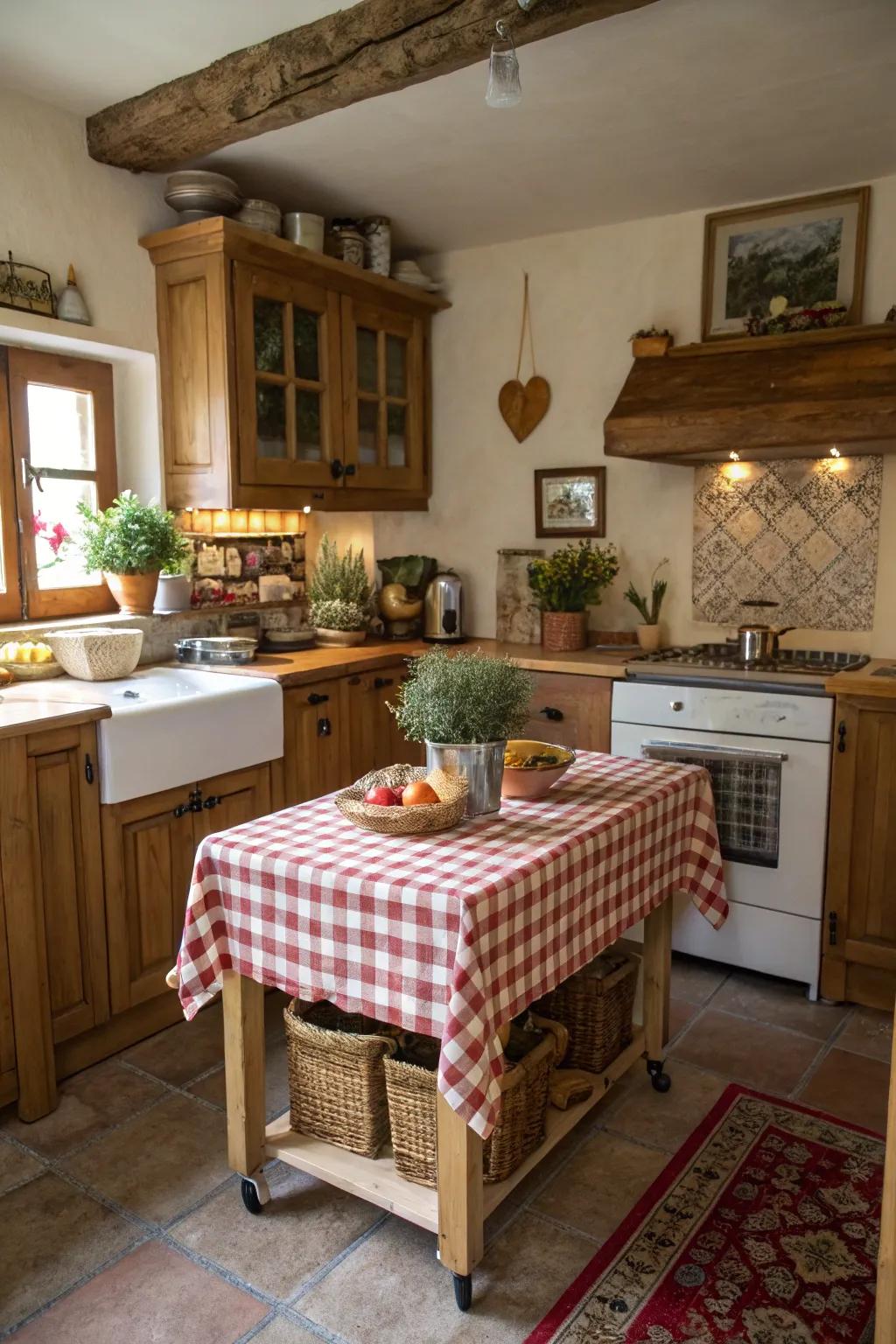 Small kitchen islands boost workspace and storage.