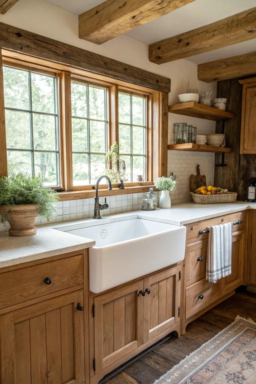 Farmhouse sinks combine practicality with vintage style.