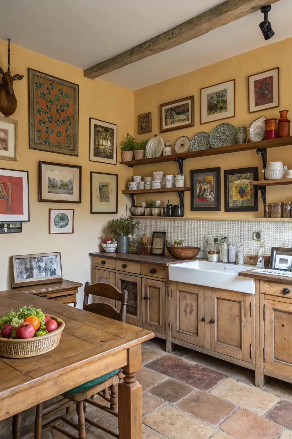 Custom wall art adds personality and warmth.