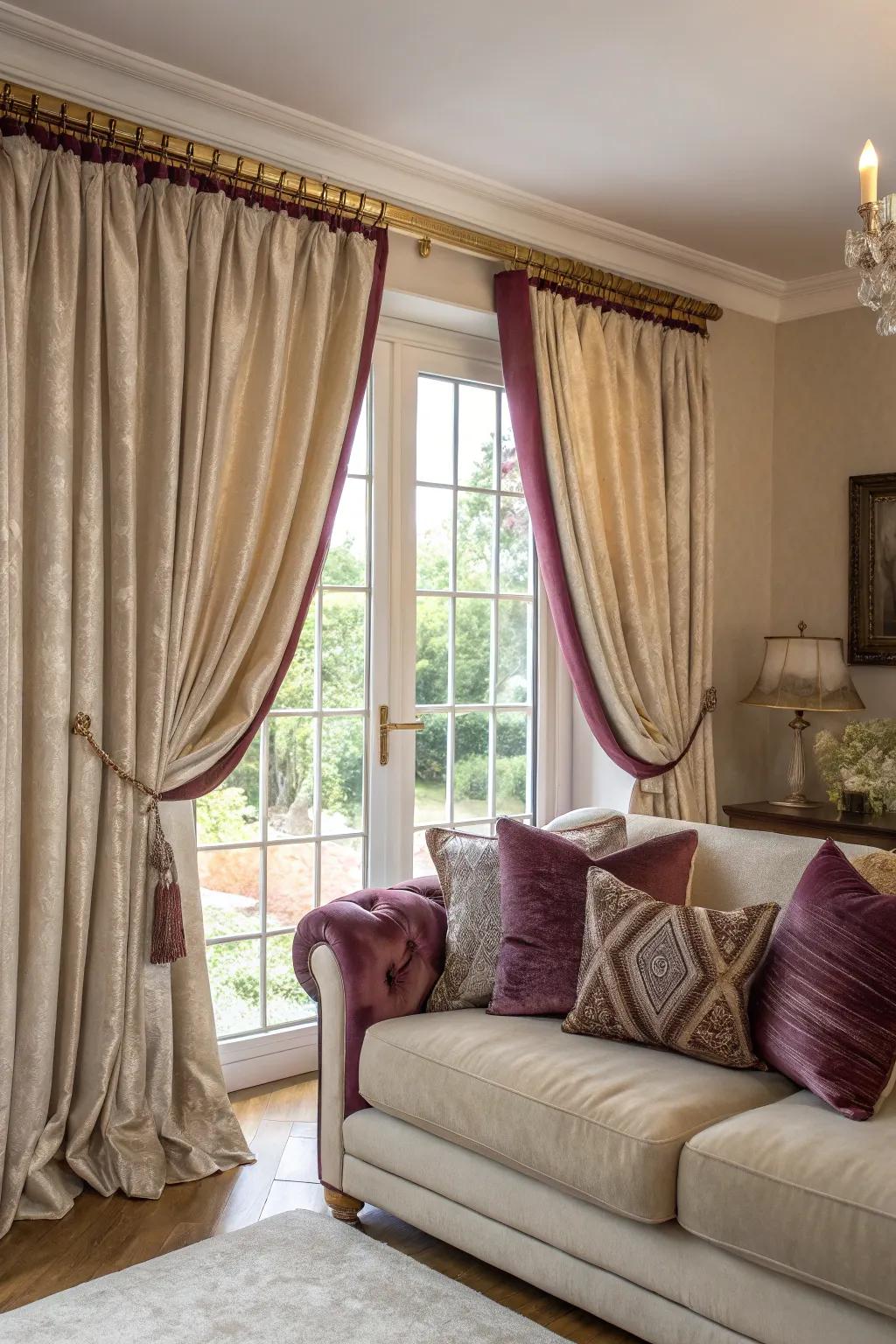 Sumptuous textures enrich the room's luxurious feel.