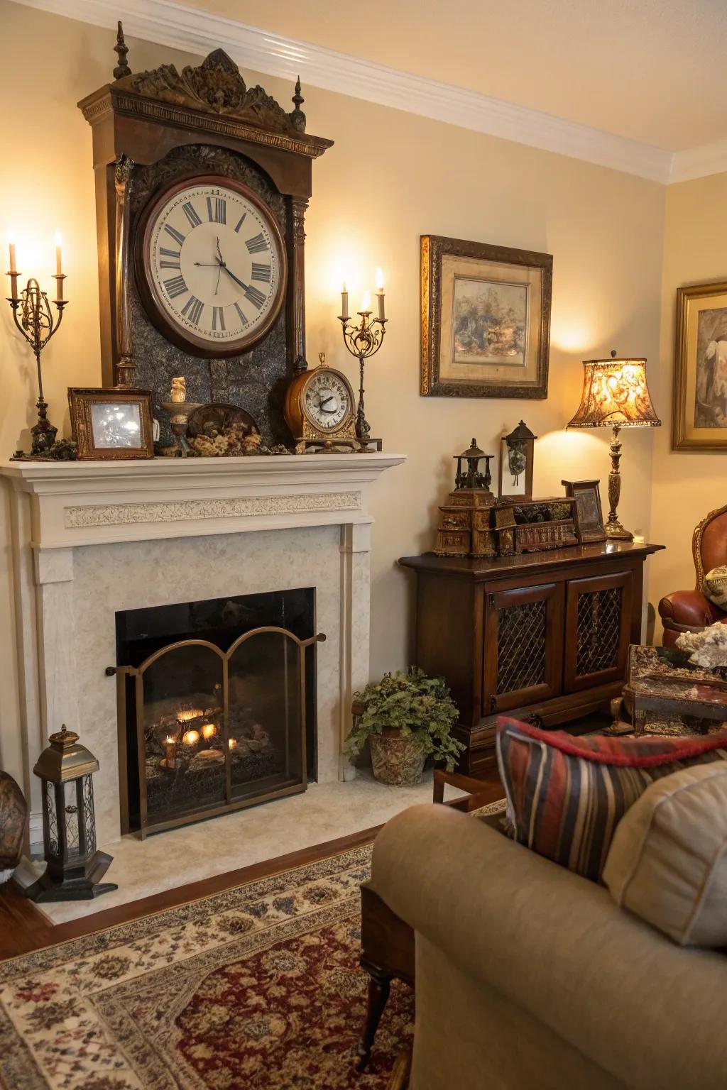 Vintage accents evoke nostalgic charm and history.