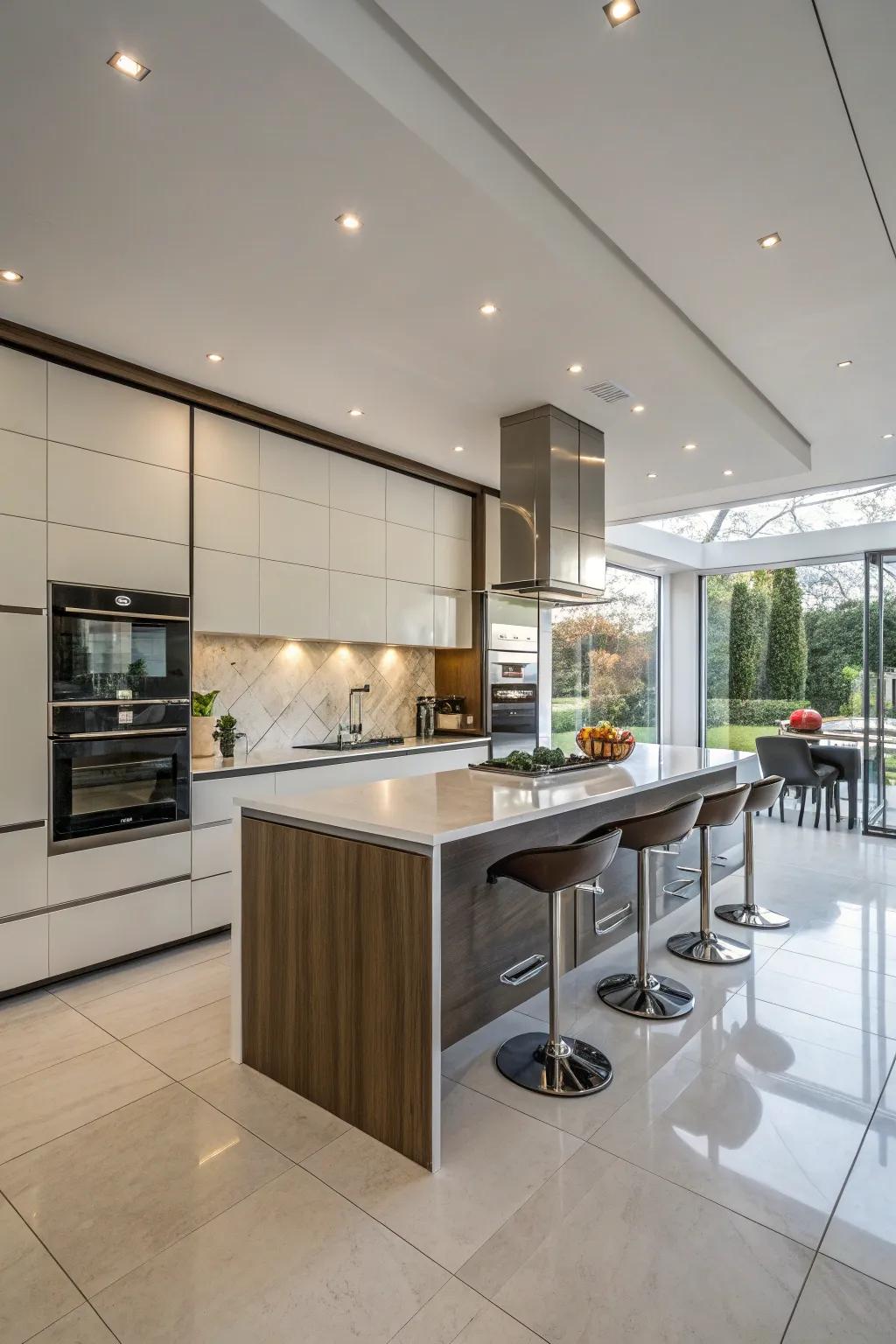 Vinyl panels add durability and ease of maintenance.