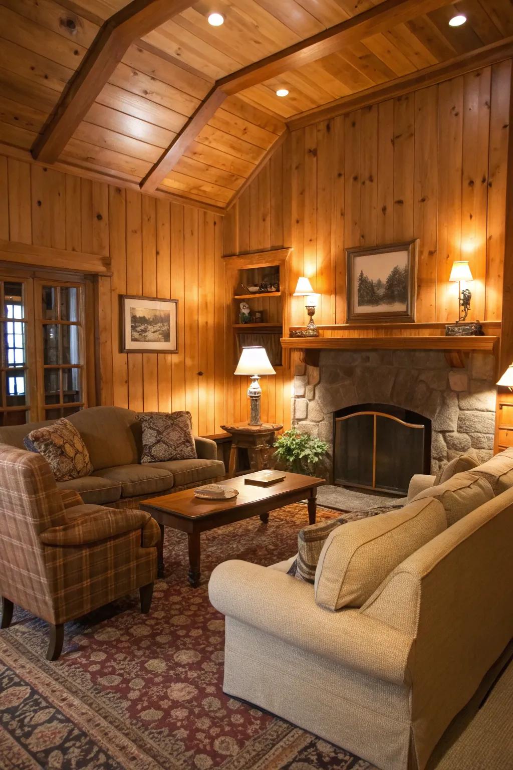 Wood paneling brings warmth and charm to any space.