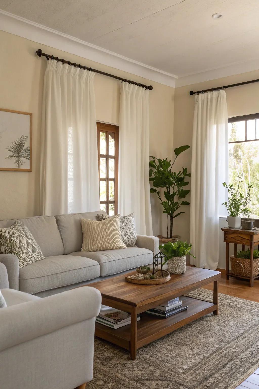 Soft neutral tones create a peaceful foundation in this magnolia living room.