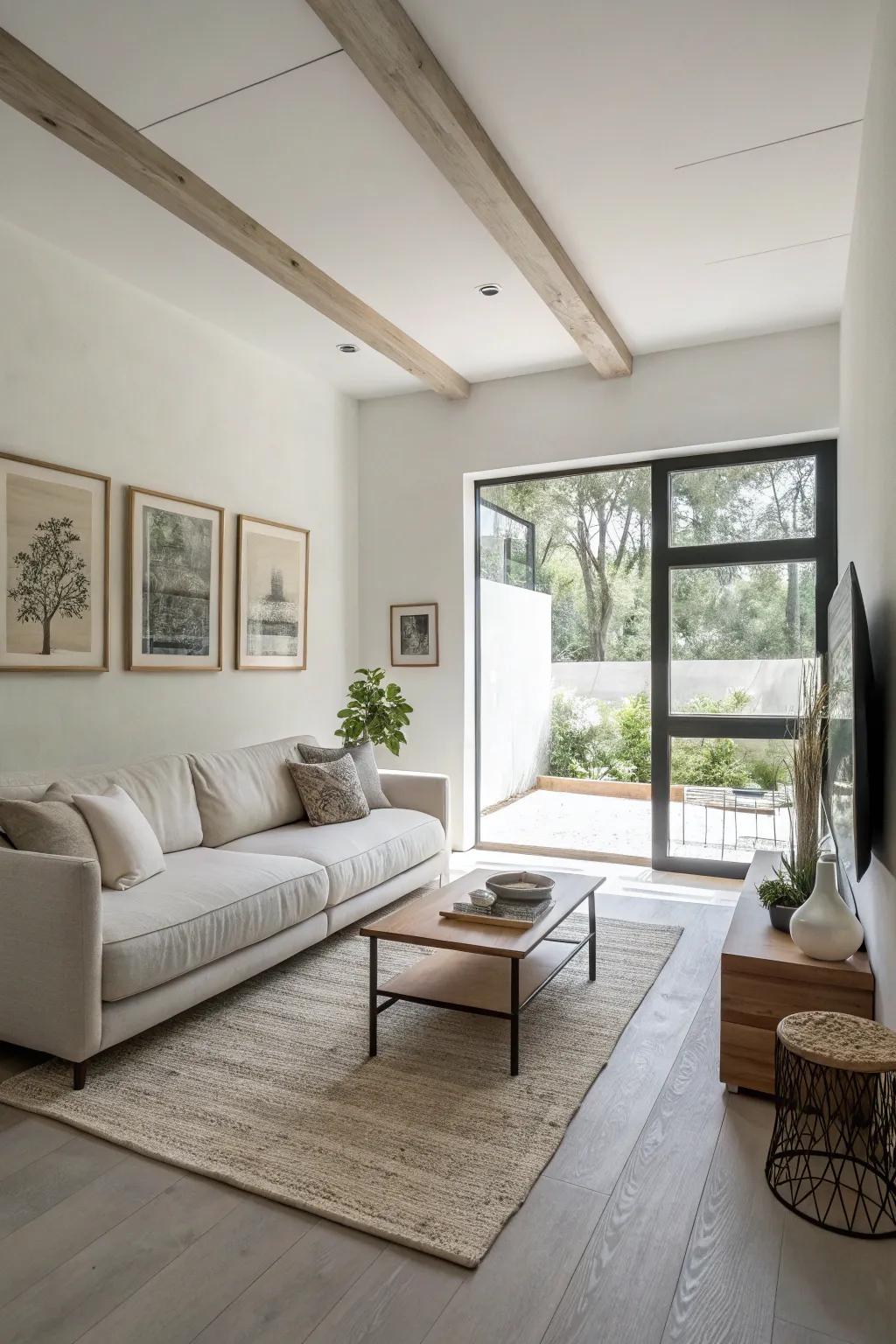 Clean lines and minimal decor define this modern magnolia living room.