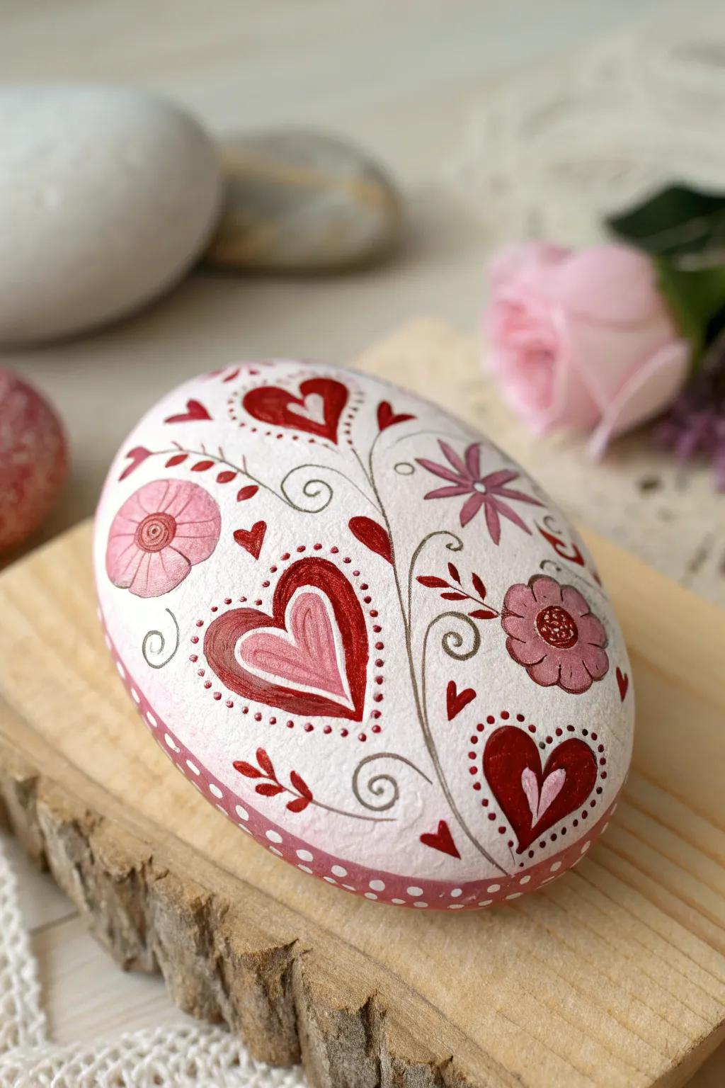 Create loving heart symbols on rocks to express your affection this Mother's Day.