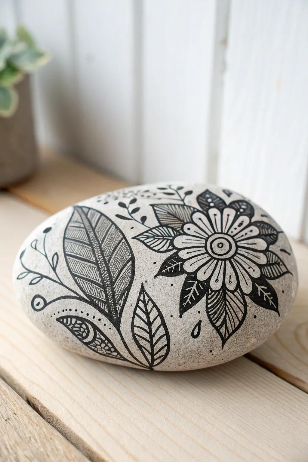 Design a heartfelt Mother's Day gift with zendangle-inspired rock art featuring playful patterns and personal touches.