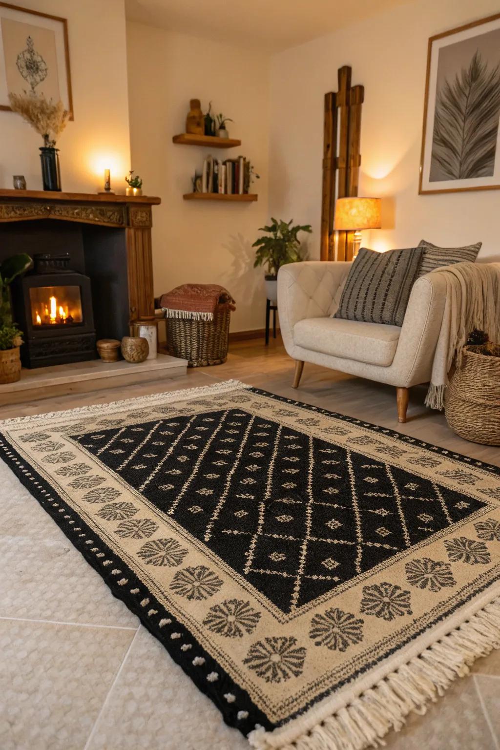 Layering rugs adds dimension and tactile interest to any room.