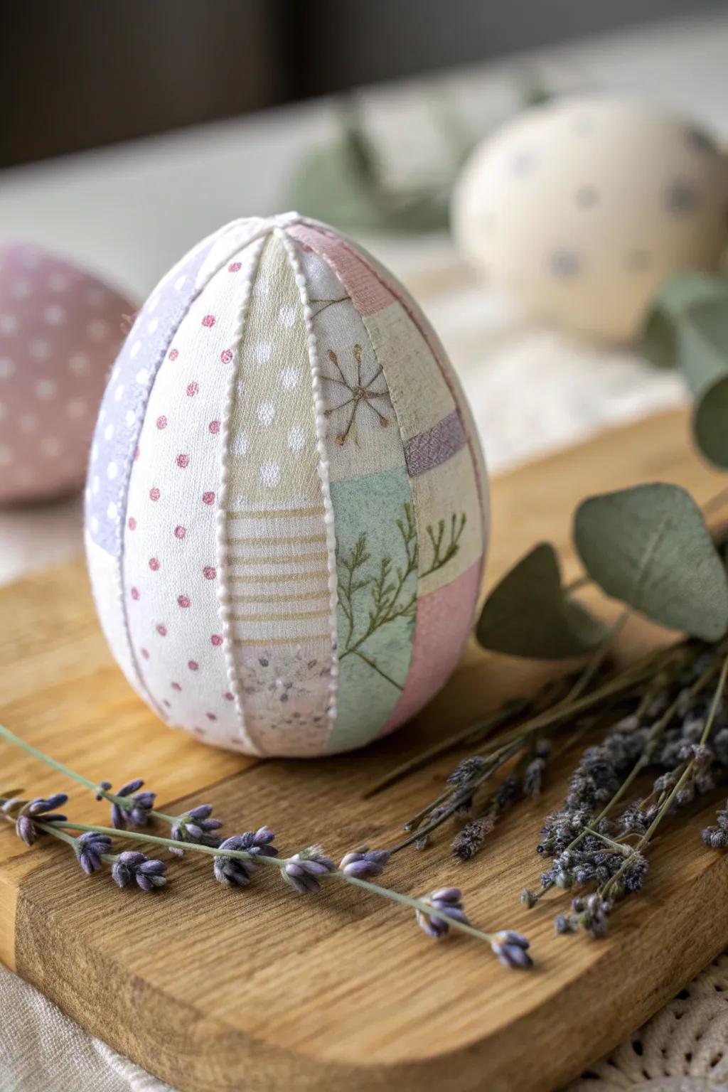 Brighten your Easter display with handmade fabric eggs that can be reused year after year.