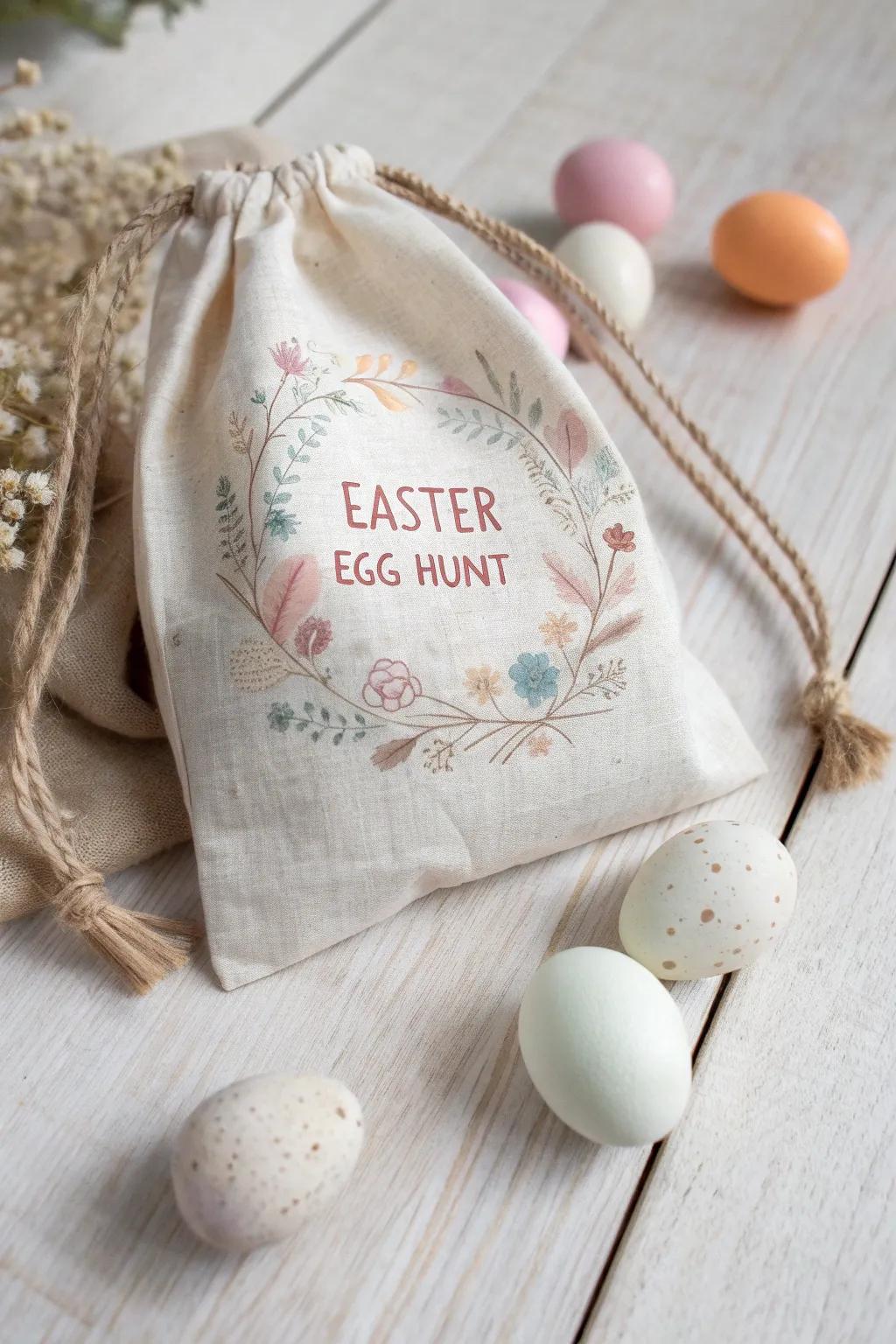 Create memorable Easter egg hunt bags personalized for each child, blending simplicity with style.