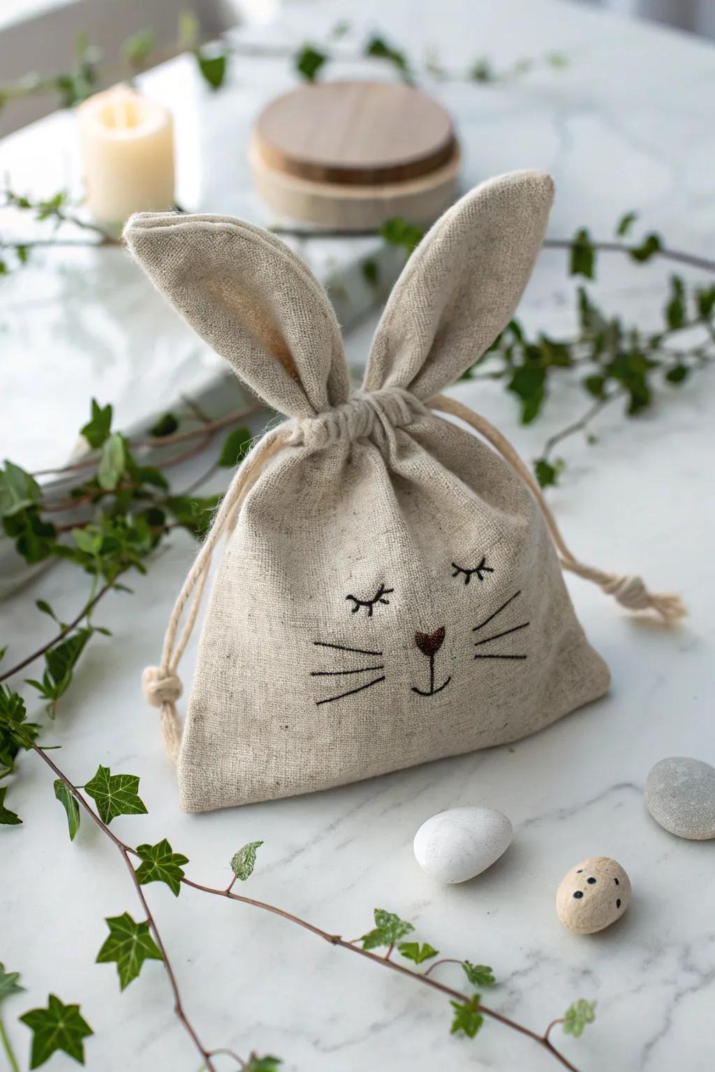 Add a whimsical touch to bath time with handmade sudsy bunny soap pouches, blending function and fun.