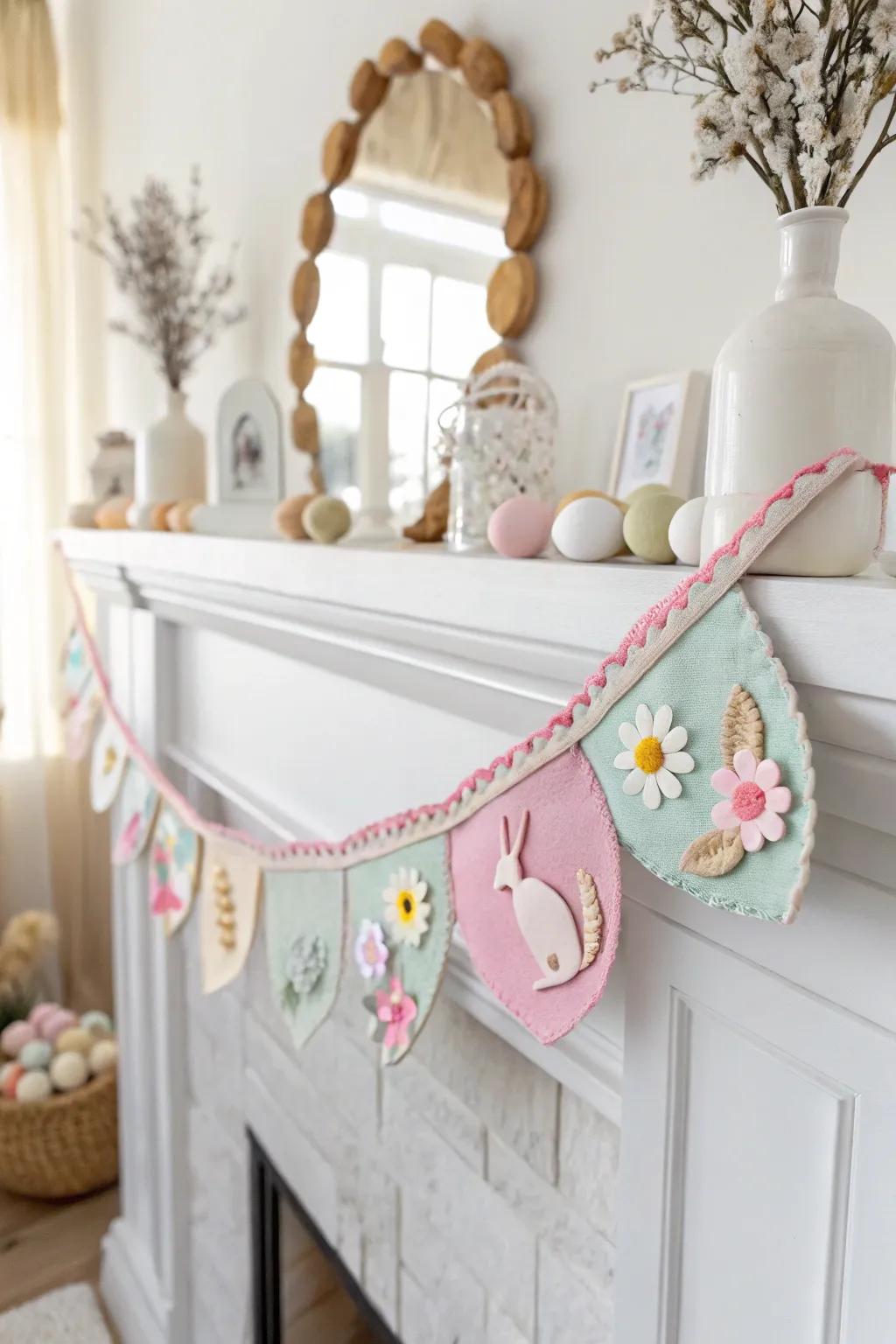Decorate your home with a handmade Easter garland that combines minimalist style with boho charm.