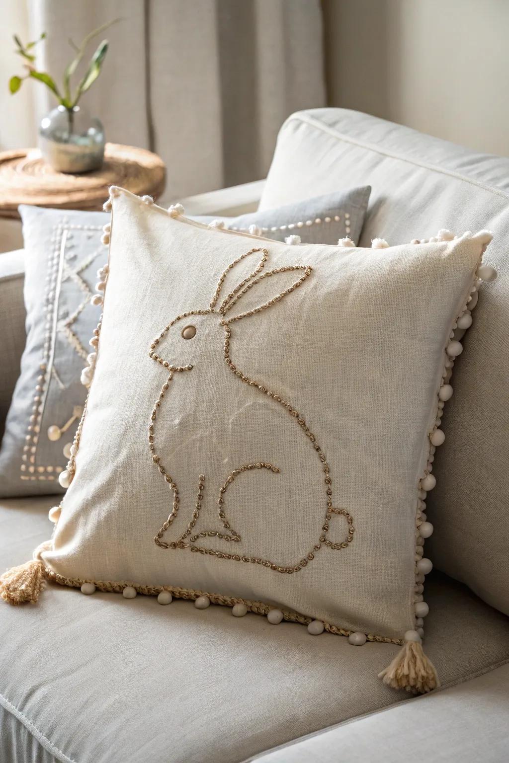 Refresh your living space with handmade bunny pillow covers that bring springtime warmth and style.