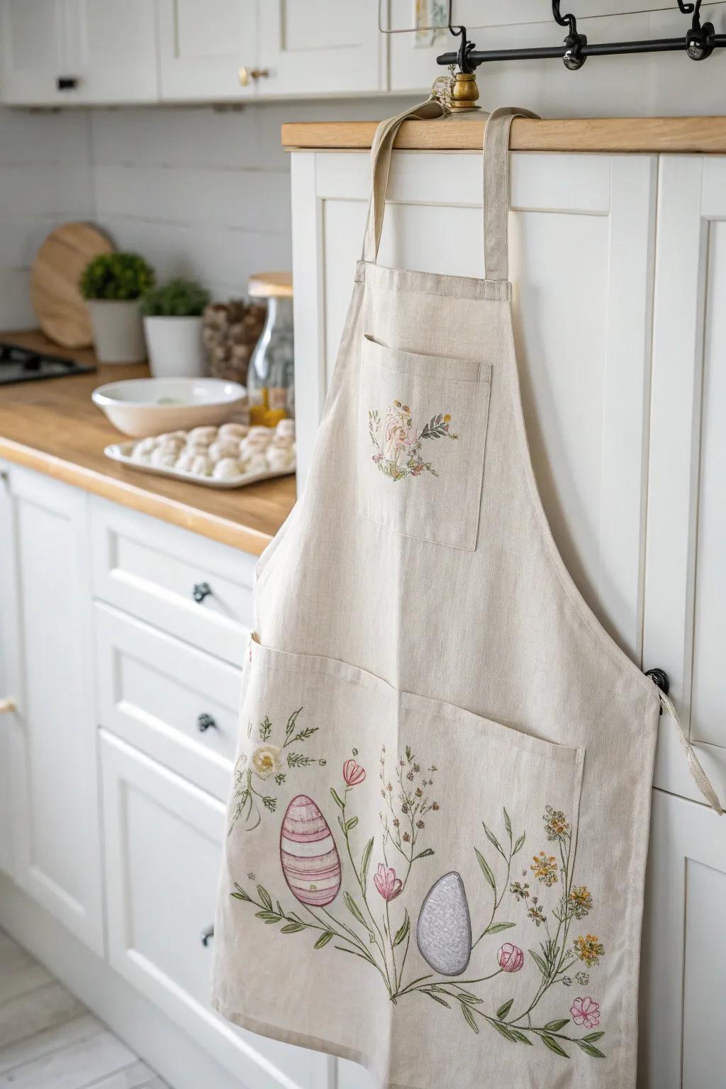Bake in style this Easter with beautifully crafted aprons that combine elegance and fun.