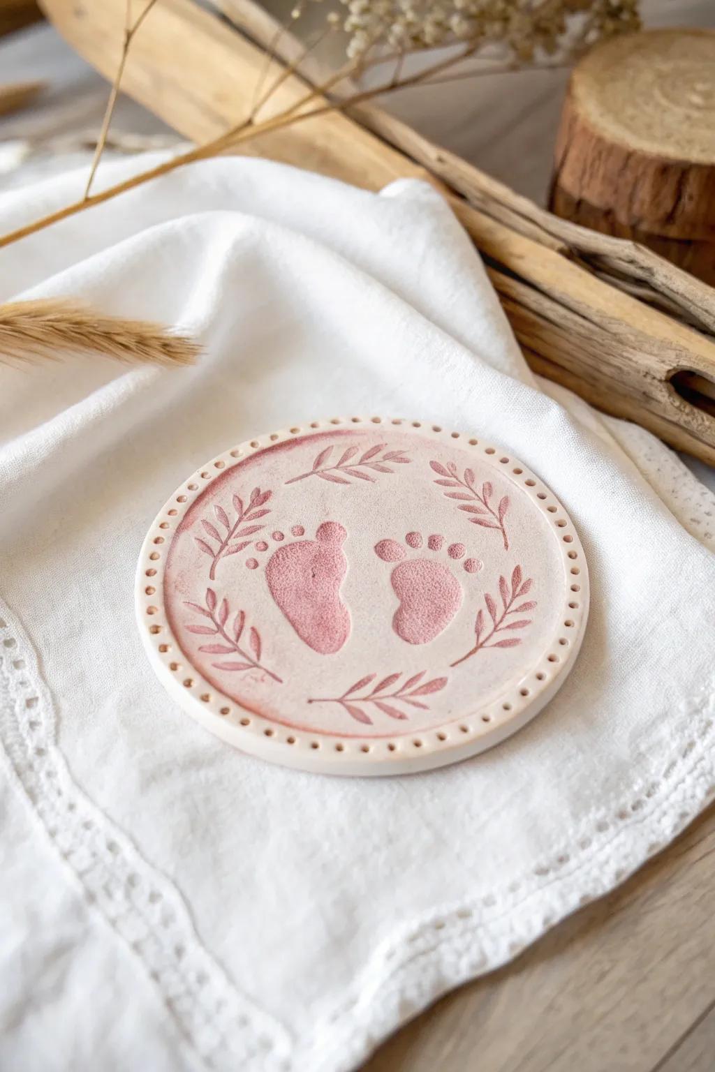 Minimalist footprint coasters adding charm to your coffee table.