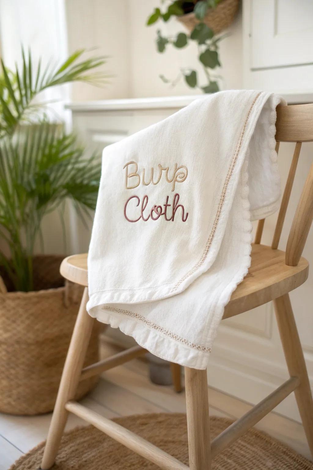 Personalized embroidery adds sentimental value to baby items.