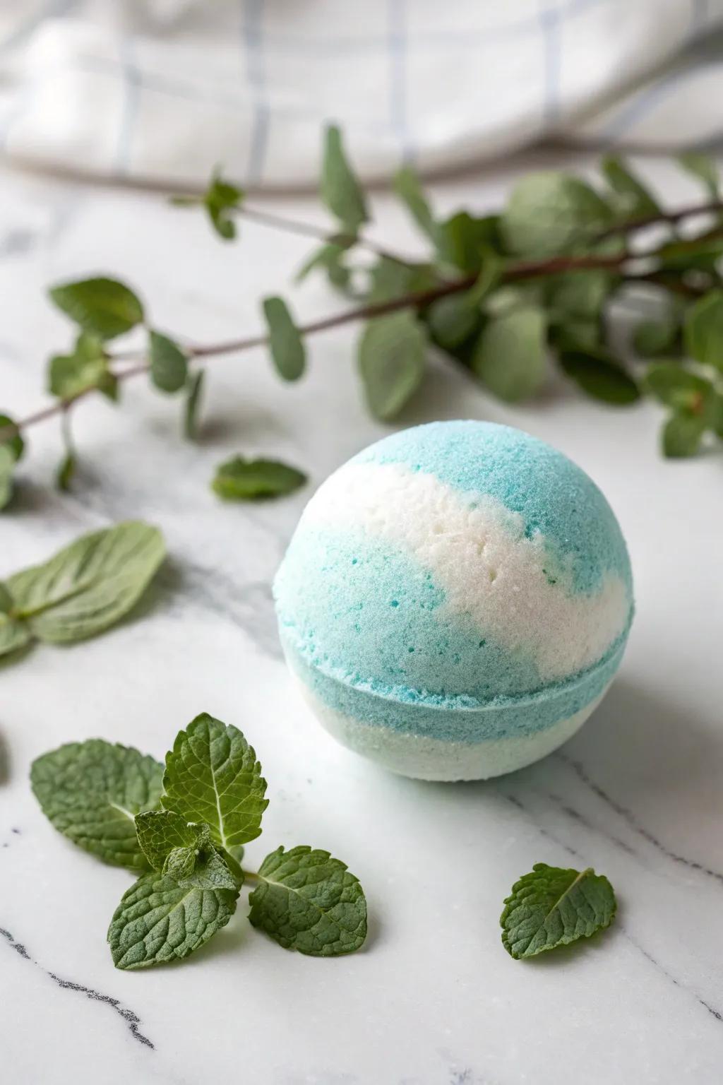 Immerse yourself in the refreshing aura of Ocean Breeze Bath Bombs, blending cool tones and invigorating scents.