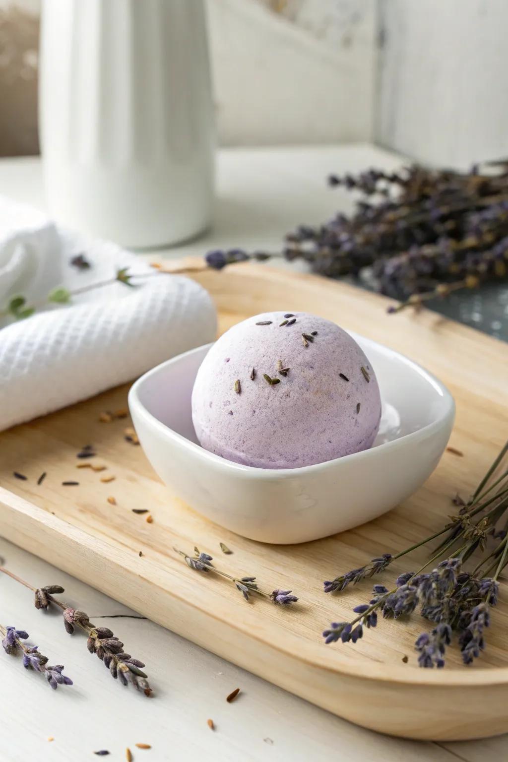 Relax deeply with lavender-infused bath bombs, perfect for winding down after a long day.