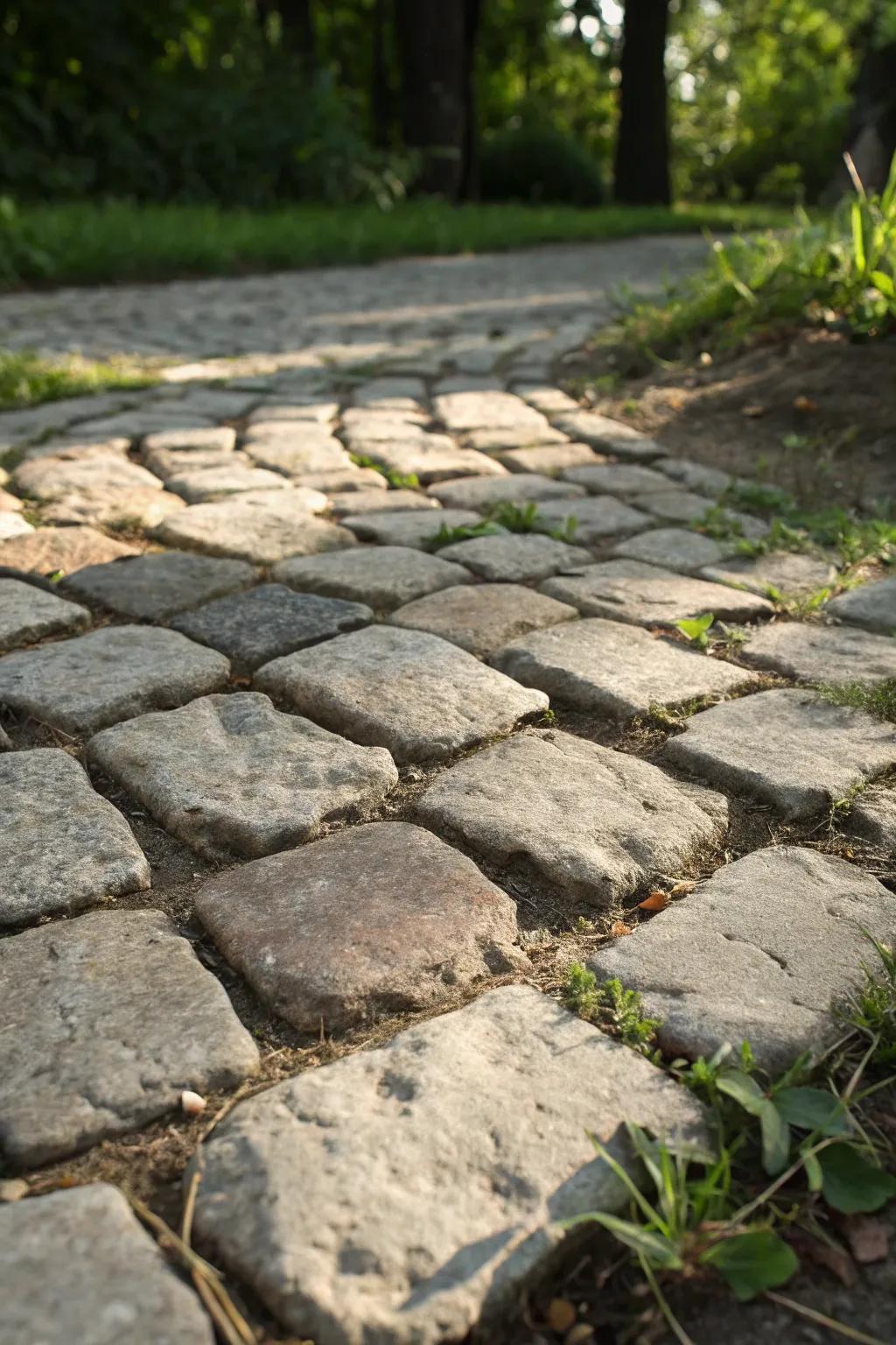 DIY cobblestone pads bring vintage elegance to your parking space.