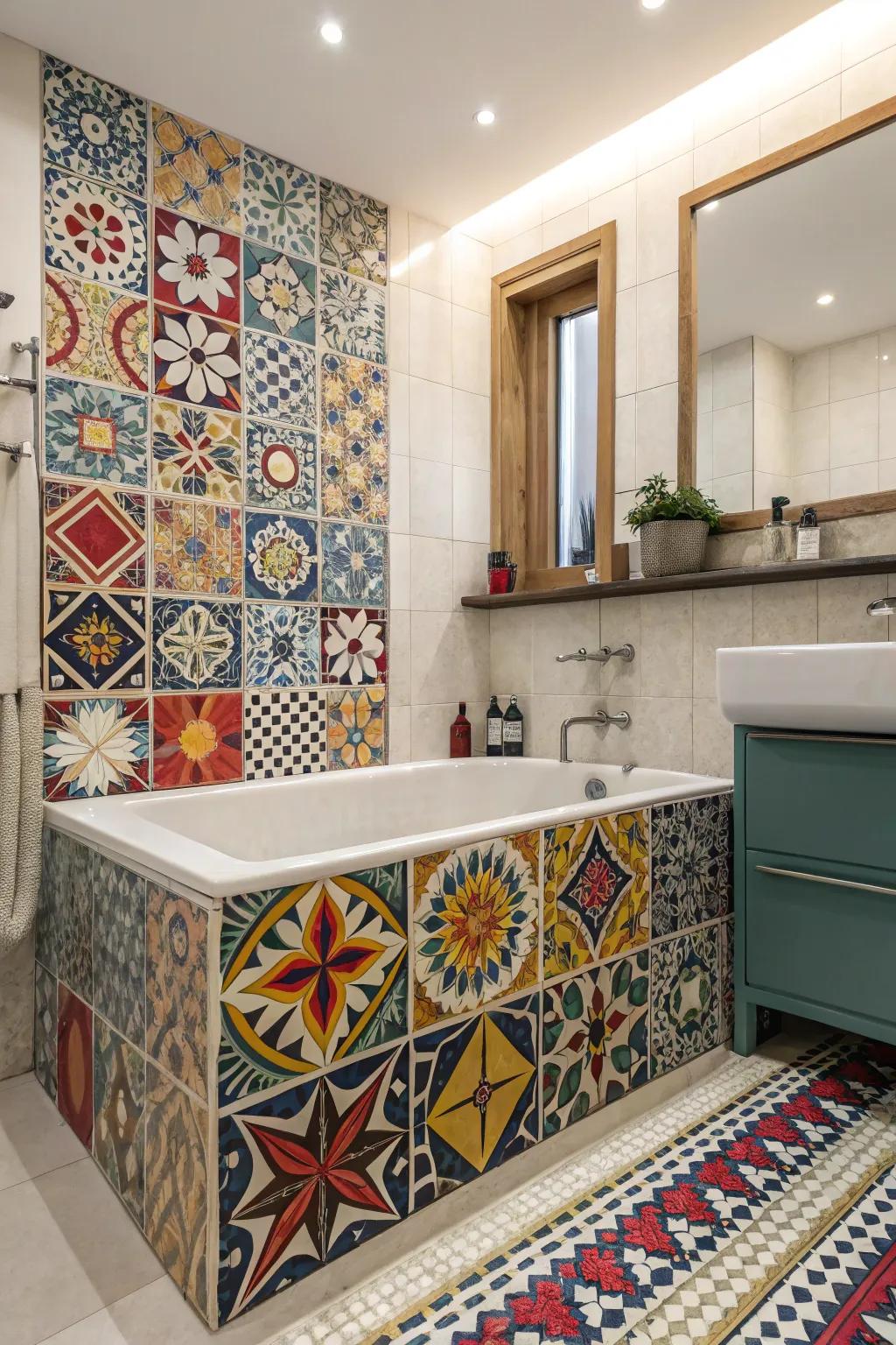 Patterned tiles bring personality and vibrancy.
